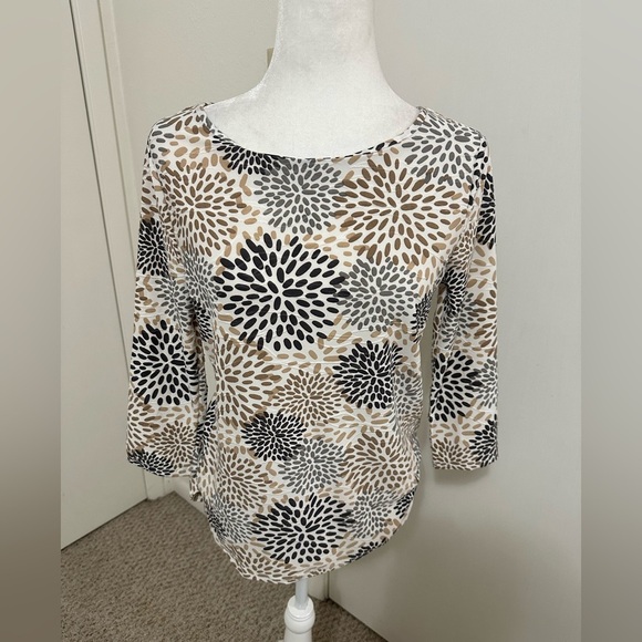 Emily Daniels quarter sleeve spandex pullover relaxed fit top Small - Picture 1 of 8